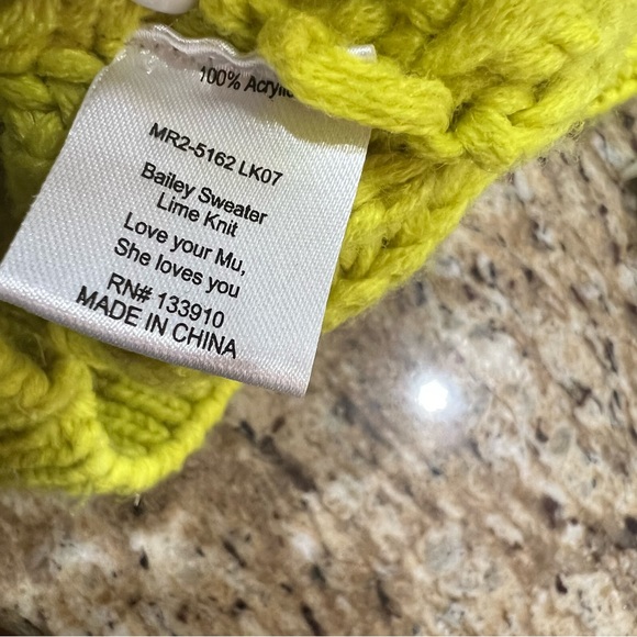 Show Me Your Mumu Cropped Bailey Lime Green Sweater Small - Picture 6 of 8